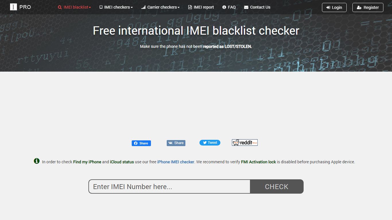 Check IMEI number / ESN - free checker IMEIpro.info